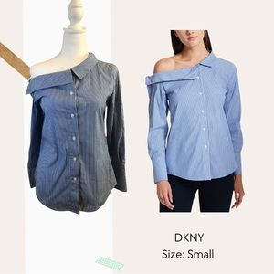 DKNY Stiped one sided polo